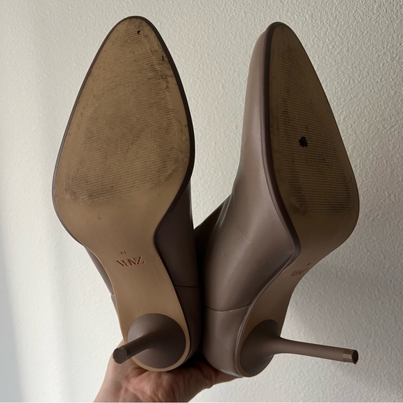 Zara Sock Style Ankle Heeled Booties - Picture 8 of 10